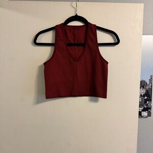 Athleta Aurora seamless ribbed cropped tank.